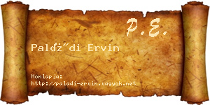 Paládi Ervin névjegykártya